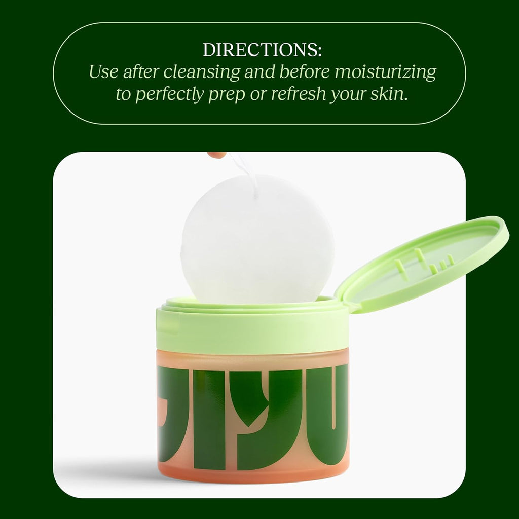 JiYu Toning Polish Pads - Korean Skincare for Dark Spots, Wrinkles & Dull Skin - Hydrating Facial Treatment with Snail Mucin, Niacinamide, Peptides & Centella - 100 Count