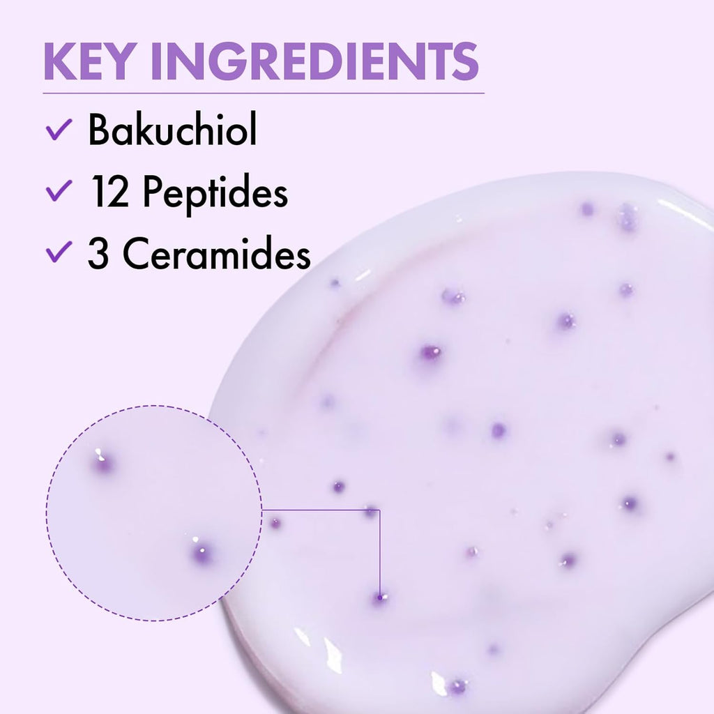 TOSOWOONG Bakuchiol Capsule Cream, High Purity Bakuchiol 5,000ppm, Retinol Alternative Wrinkle Care, Firming Anti Aging Moisturizer, 12 Peptides, 3 Ceramides, Korean Skincare, 50ml / 1.69 fl. oz.