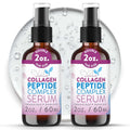 Eva Naturals Multi Peptide Face Serum – Anti Aging Collagen Peptides for Plump & Firm Skin Elasticity, Wrinkle & Fine Line Renewal, Fragrance Free Firming Facial Skincare - 2 oz 2 Pack